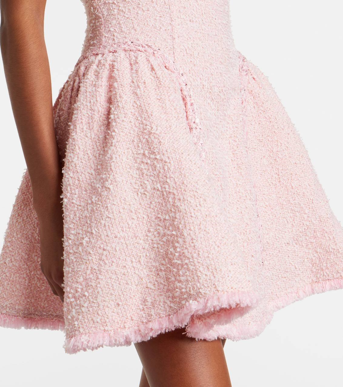 SP Pink Sleeveless Boucle Woven Mini Dress