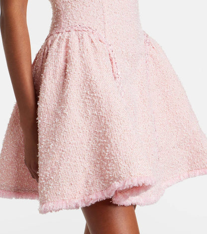 SP Pink Sleeveless Boucle Woven Mini Dress