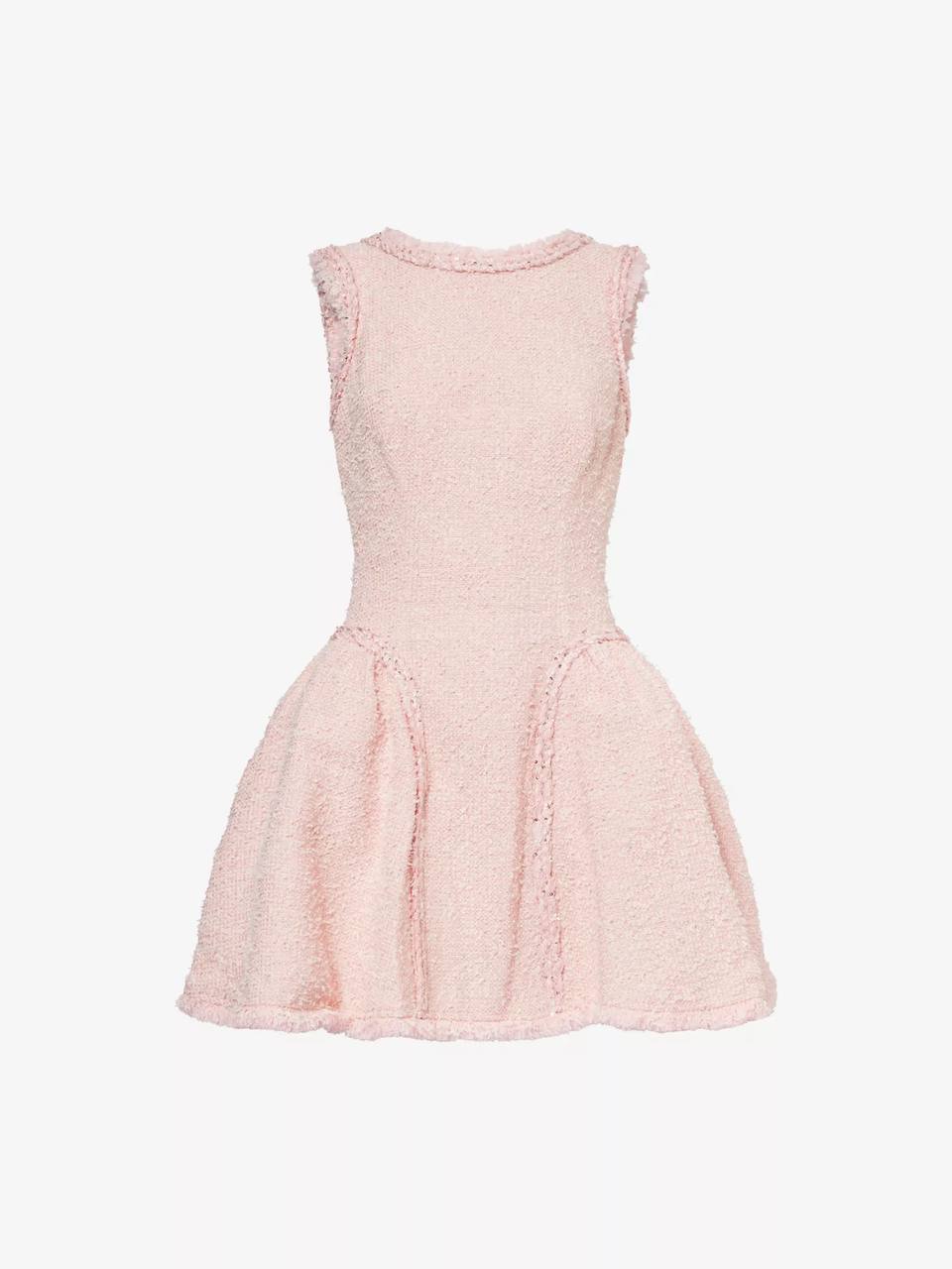 SP Pink Sleeveless Boucle Woven Mini Dress