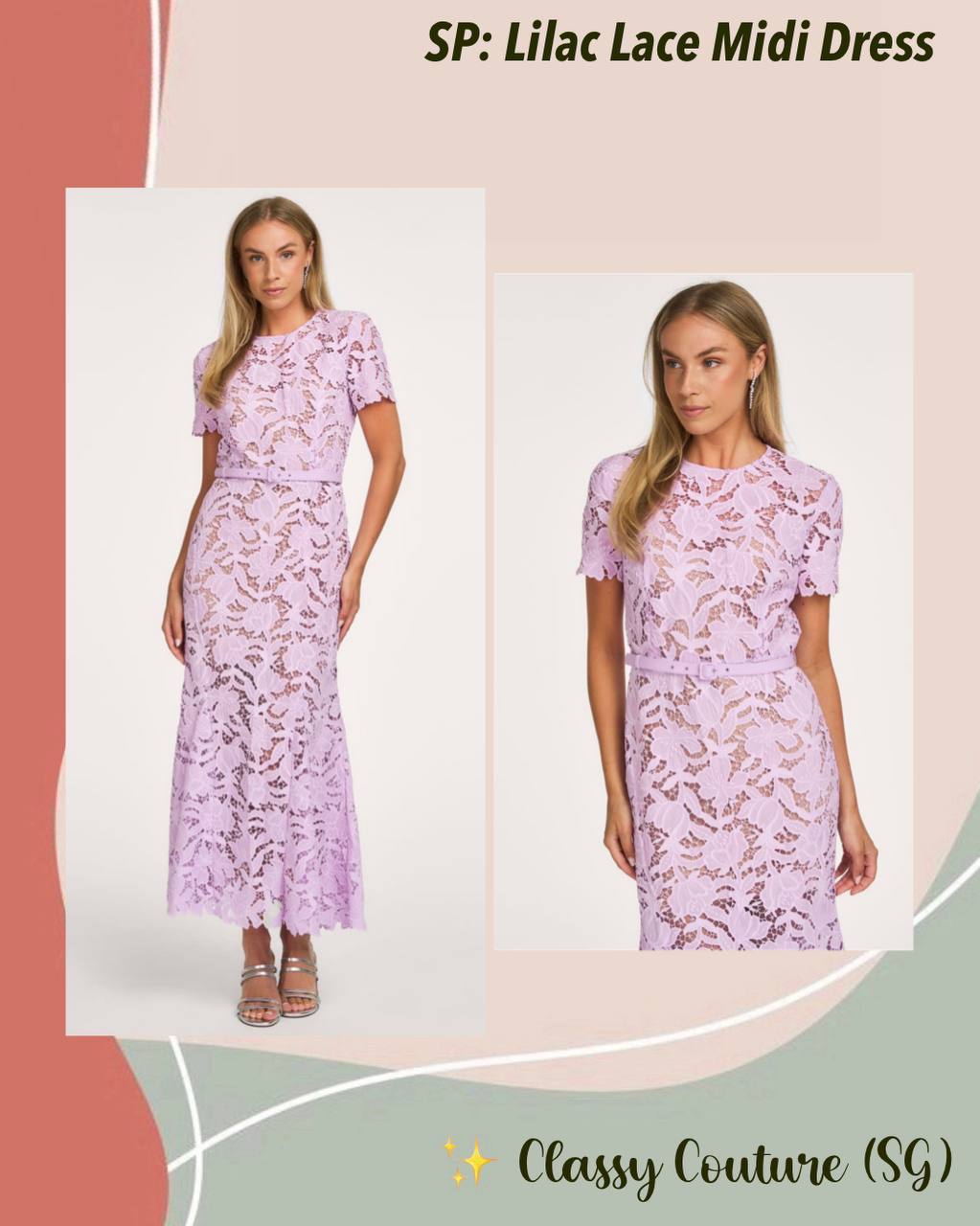 SP Lilac Lace Midi Dress