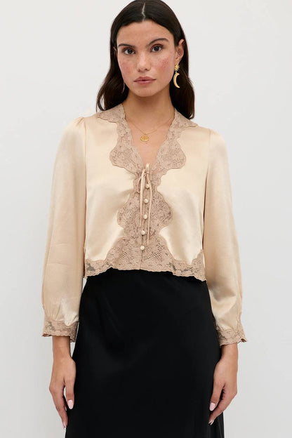 RX Tove Satin Jacquard Top