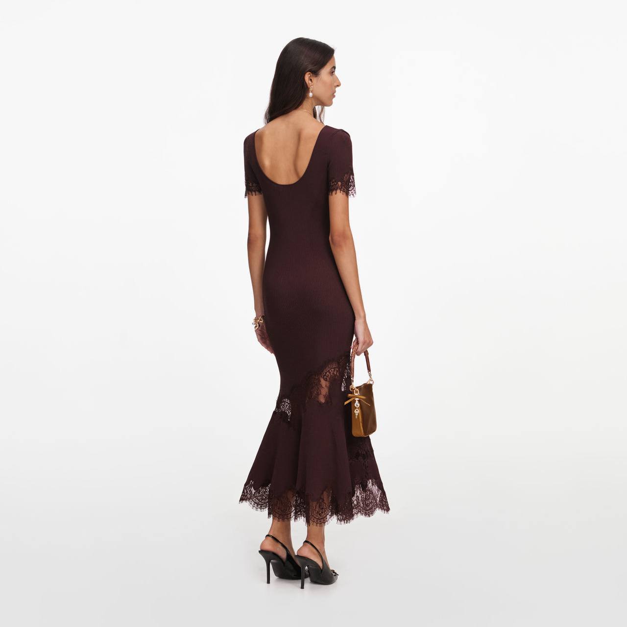 SP Rib Knit Lace Midi Dress