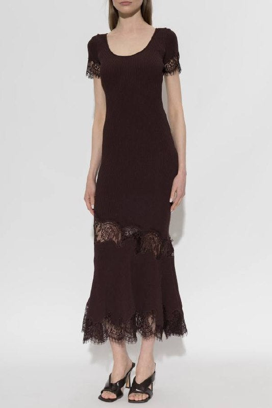 SP Rib Knit Lace Midi Dress