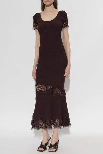 SP Rib Knit Lace Midi Dress