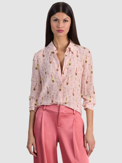 AO Willa Silk Blouse in Champagne Pop