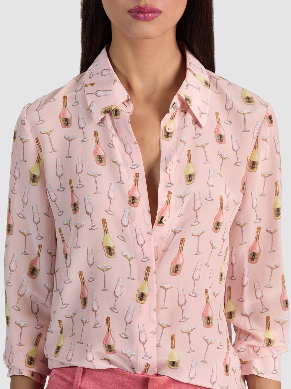 AO Willa Silk Blouse in Champagne Pop