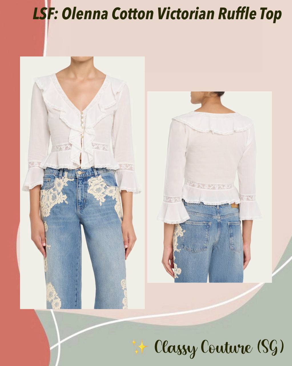 LSF Olenna Cotton Victorian Ruffle Top