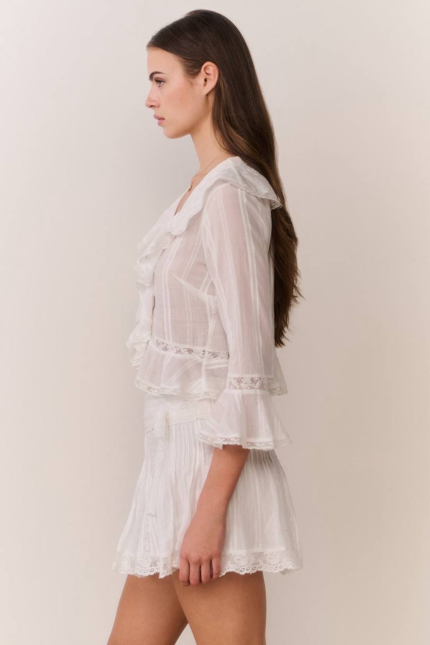 LSF Olenna Cotton Victorian Ruffle Top