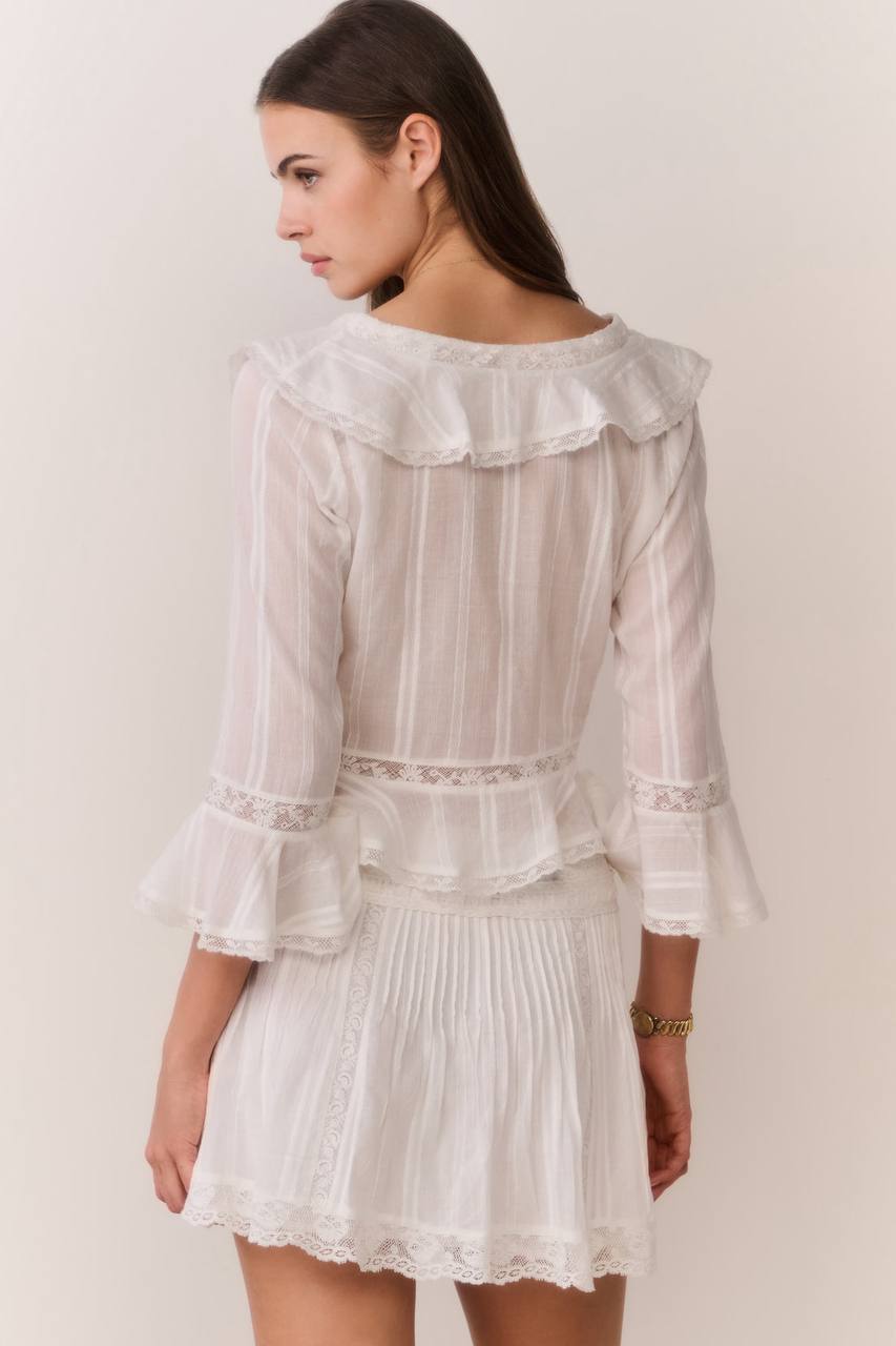 LSF Olenna Cotton Victorian Ruffle Top