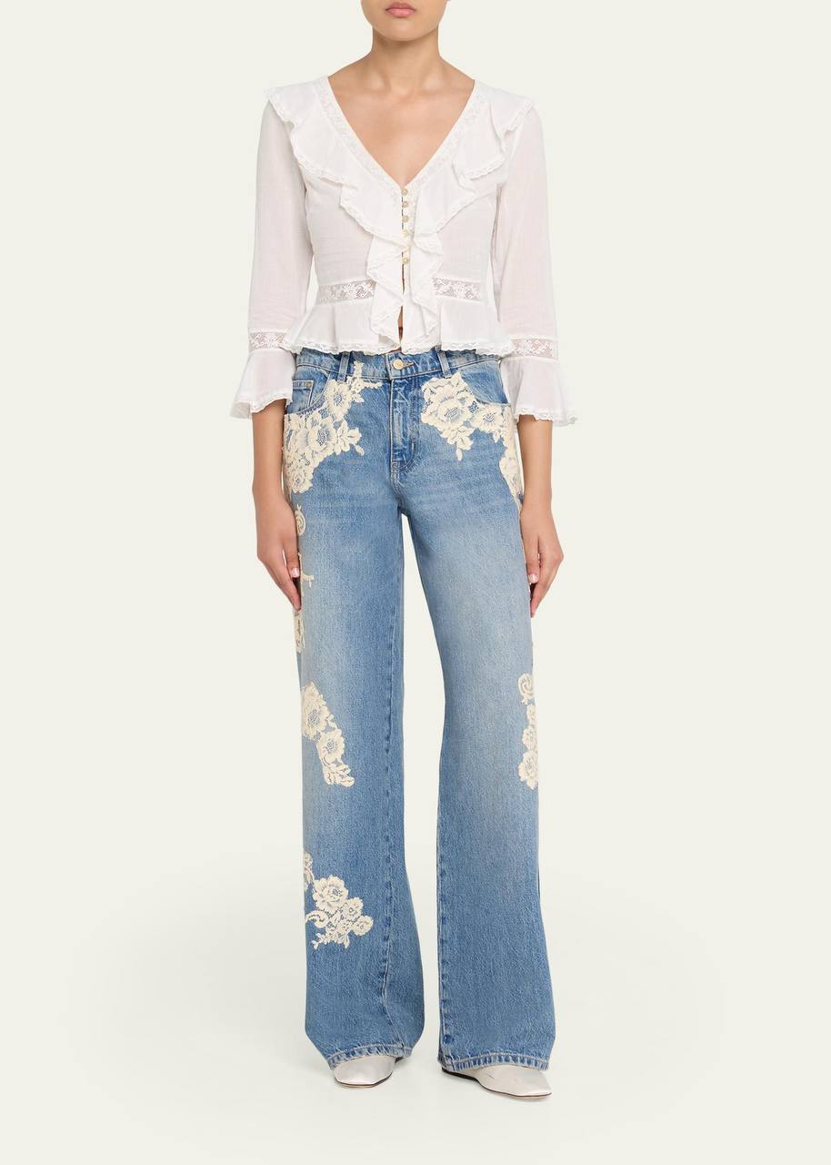LSF Olenna Cotton Victorian Ruffle Top