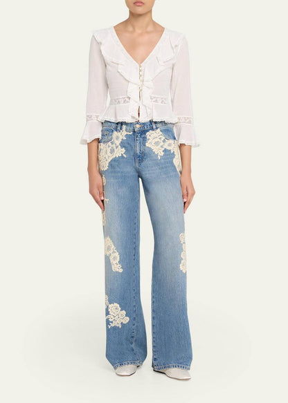 LSF Olenna Cotton Victorian Ruffle Top