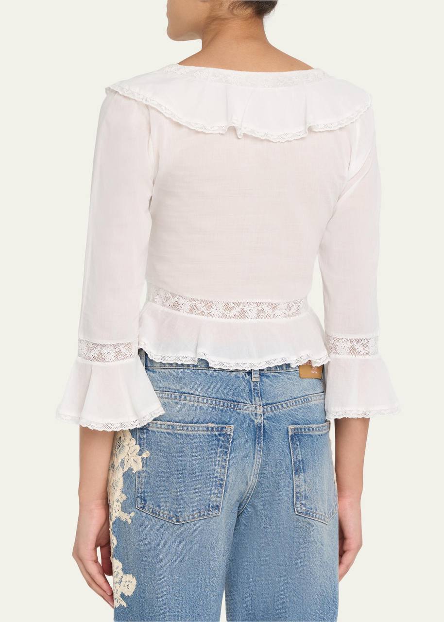 LSF Olenna Cotton Victorian Ruffle Top