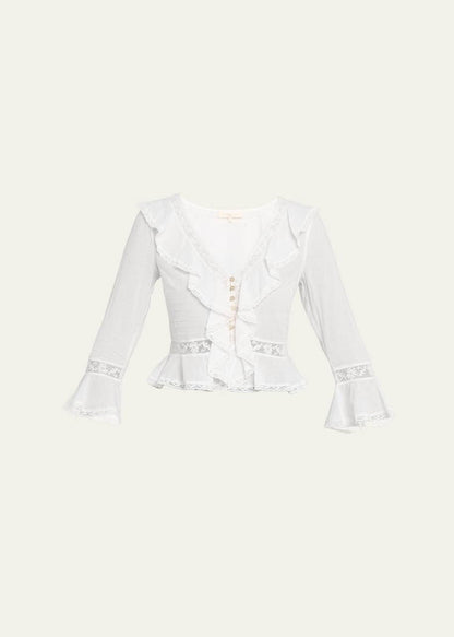 LSF Olenna Cotton Victorian Ruffle Top