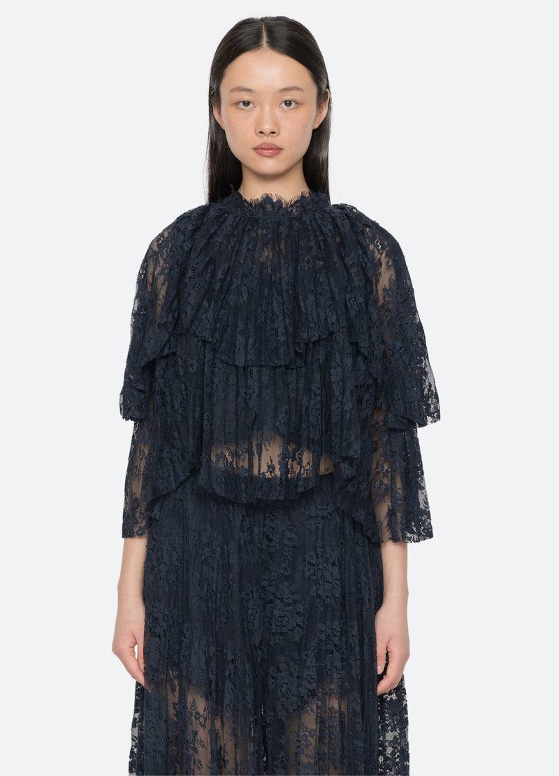 SE Sharleen Lace Top | Long Sleeve Top | Pants