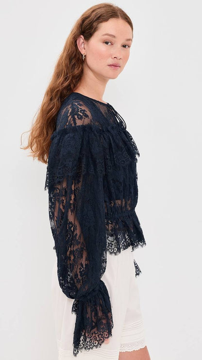 SE Sharleen Lace Top | Long Sleeve Top | Pants