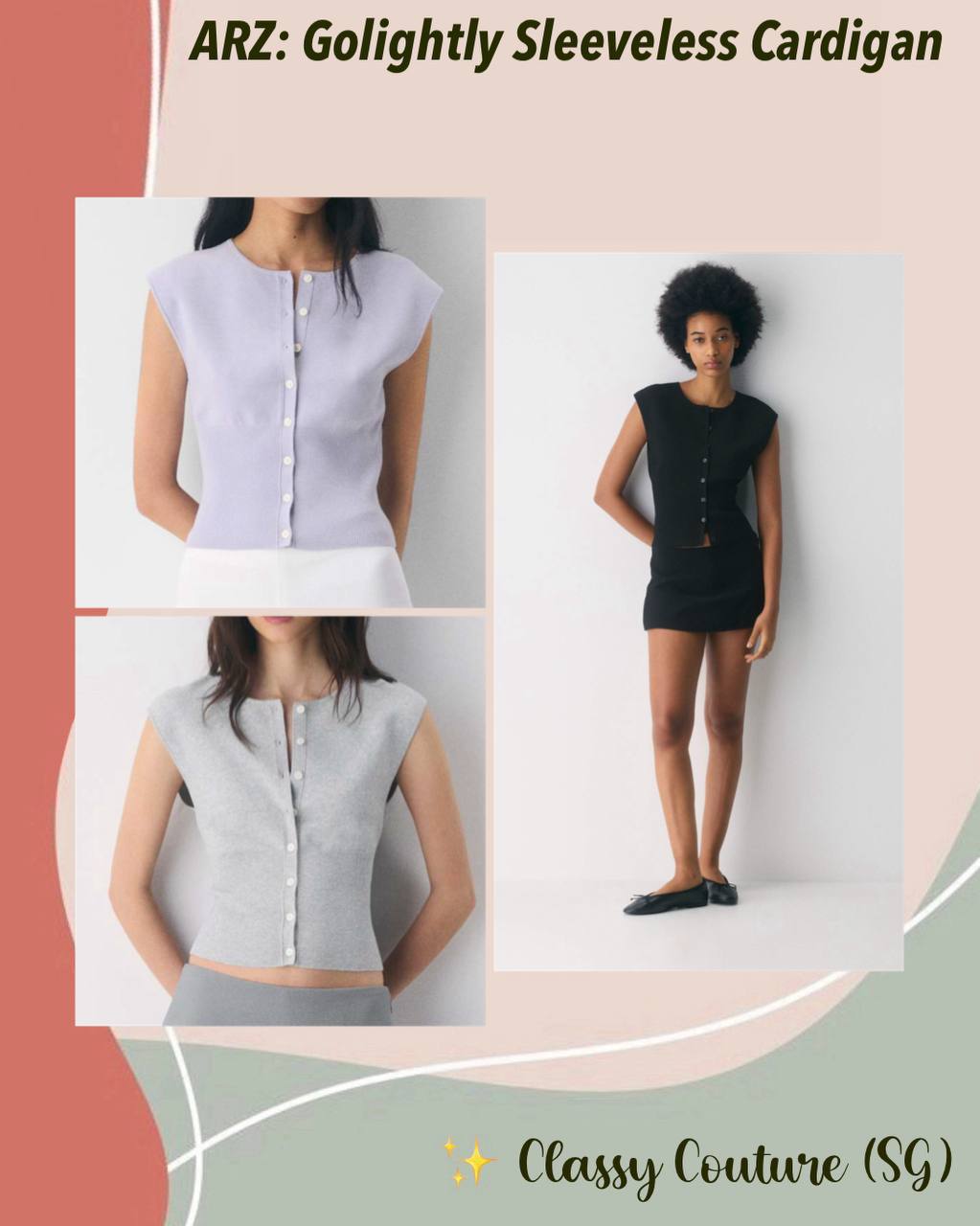 ARZ Golightly Sleeveless Cardigan