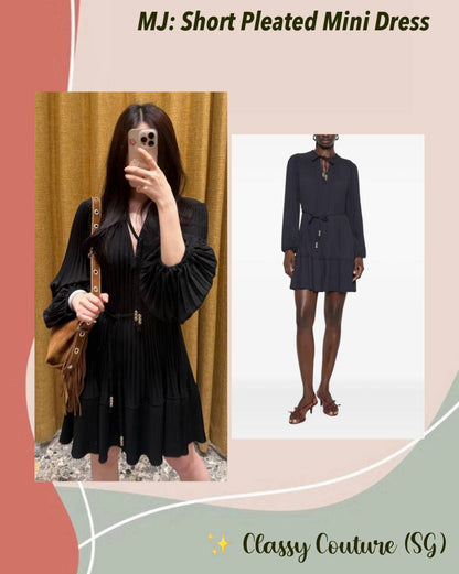 MJ Short Pleated Mini Dress