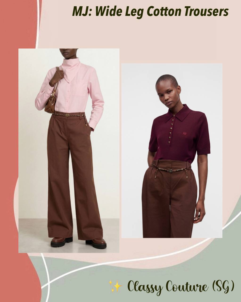 MJ Wide Leg Cotton Trousers