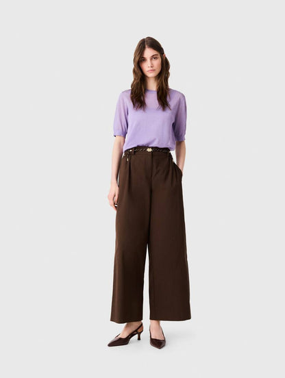 MJ Wide Leg Cotton Trousers