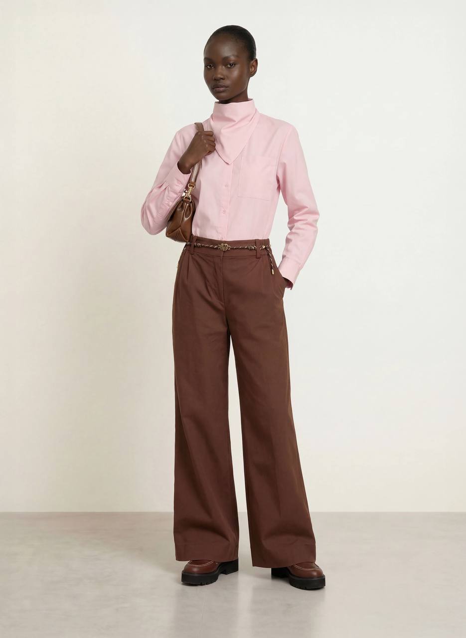 MJ Wide Leg Cotton Trousers