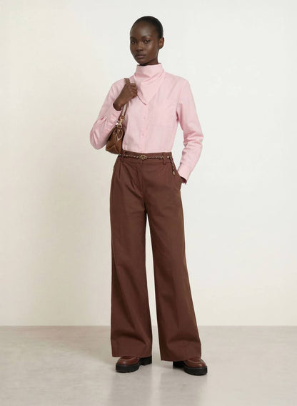 MJ Wide Leg Cotton Trousers