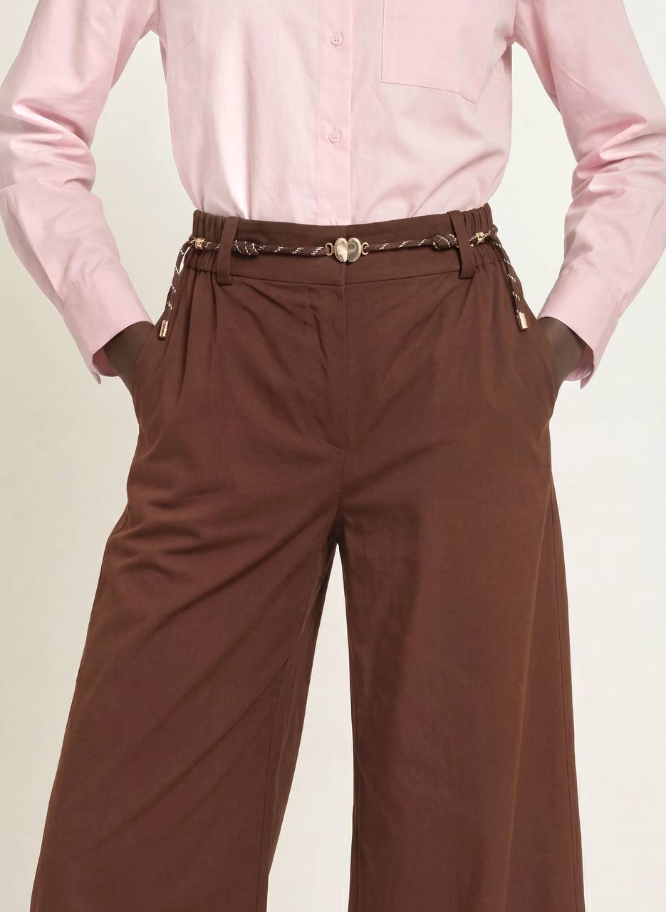 MJ Wide Leg Cotton Trousers