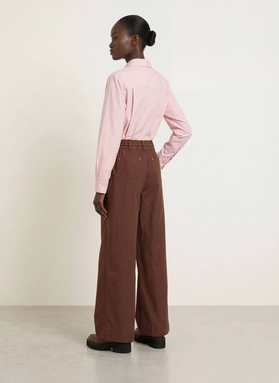 MJ Wide Leg Cotton Trousers