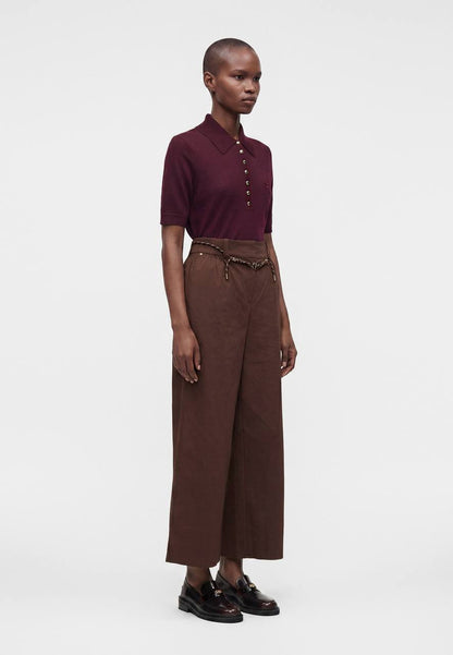 MJ Wide Leg Cotton Trousers