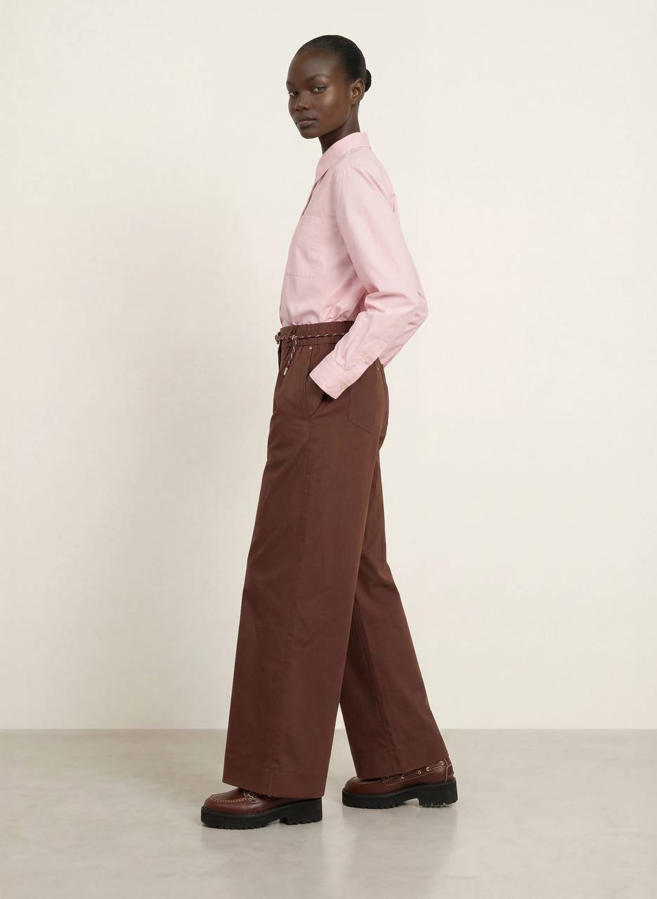 MJ Wide Leg Cotton Trousers