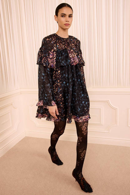 UJ Lune Long Sleeve Silk Mini Dress