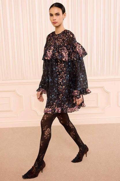 UJ Lune Long Sleeve Silk Mini Dress