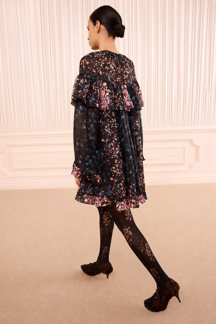 UJ Lune Long Sleeve Silk Mini Dress