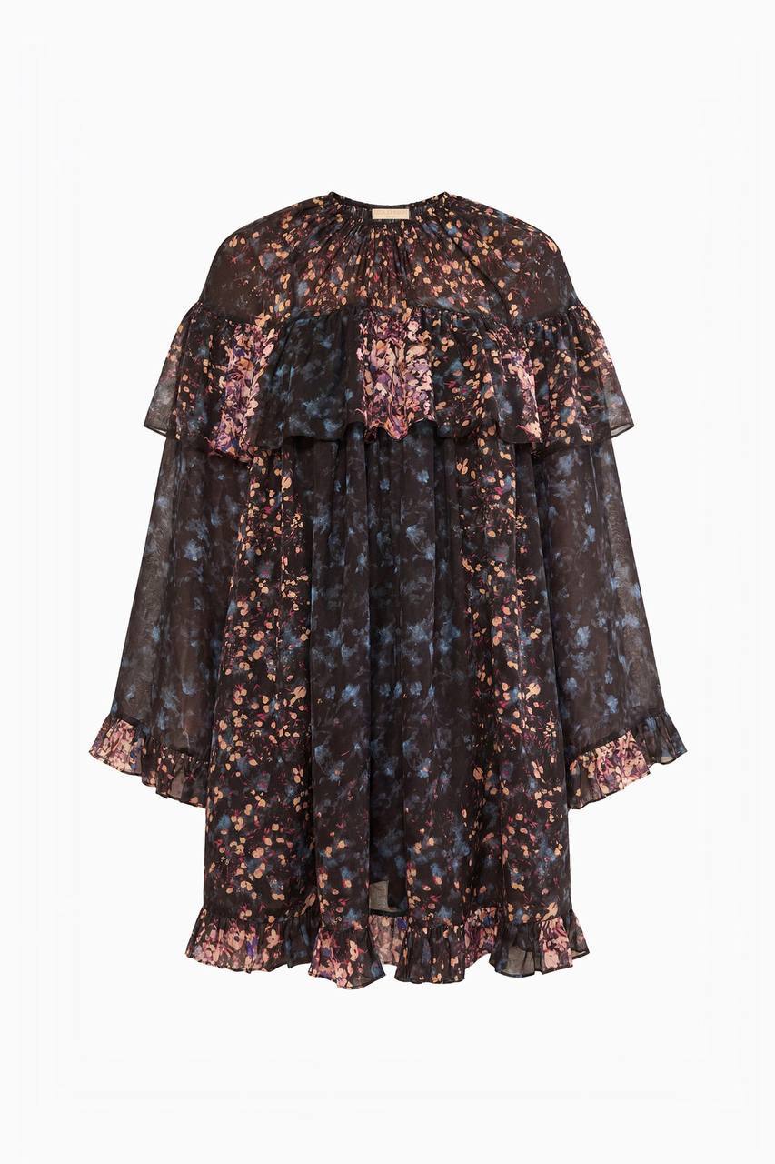 UJ Lune Long Sleeve Silk Mini Dress