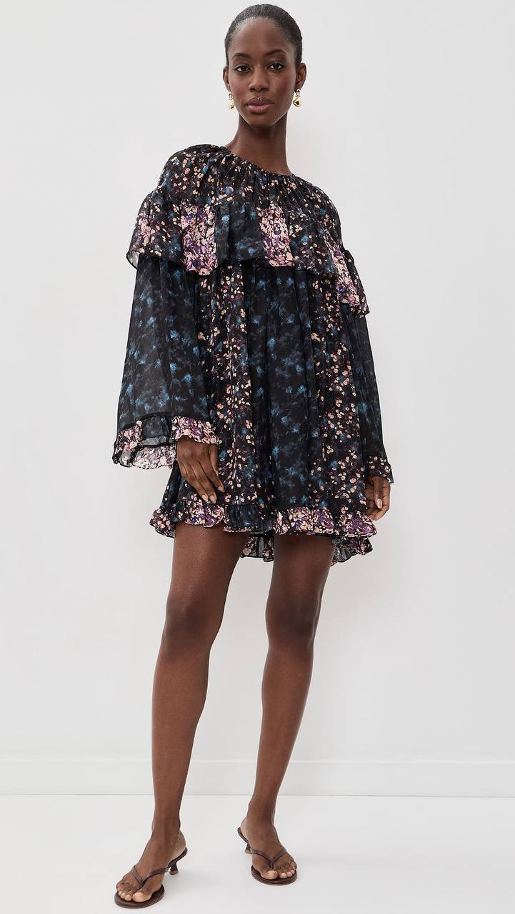UJ Lune Long Sleeve Silk Mini Dress