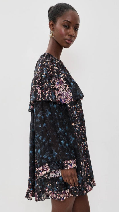 UJ Lune Long Sleeve Silk Mini Dress