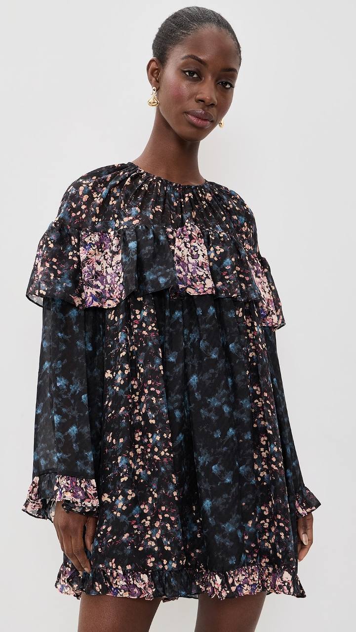 UJ Lune Long Sleeve Silk Mini Dress