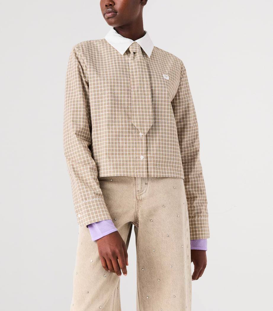 MJ Short Rhinestone Checked Shirt