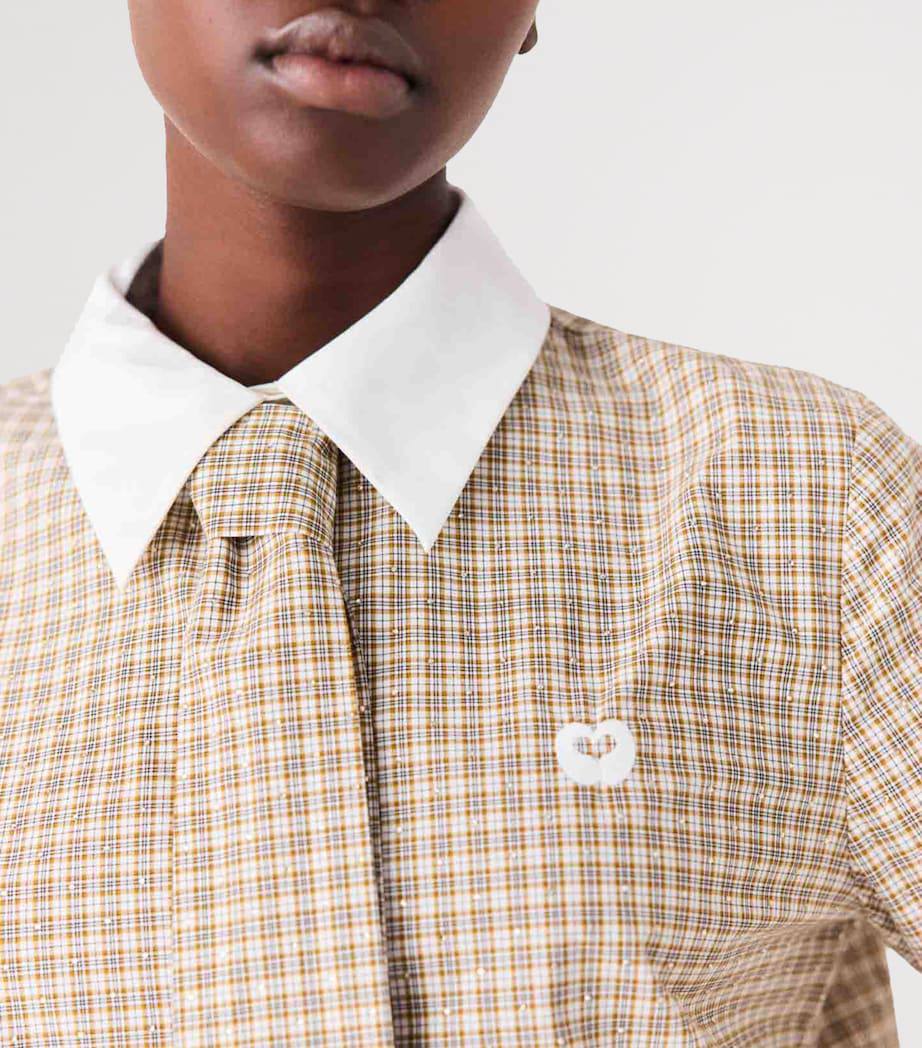 MJ Short Rhinestone Checked Shirt