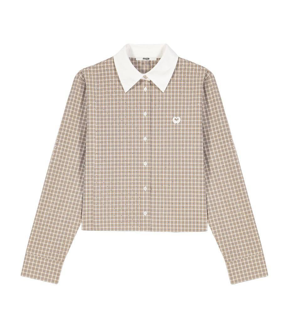 MJ Short Rhinestone Checked Shirt