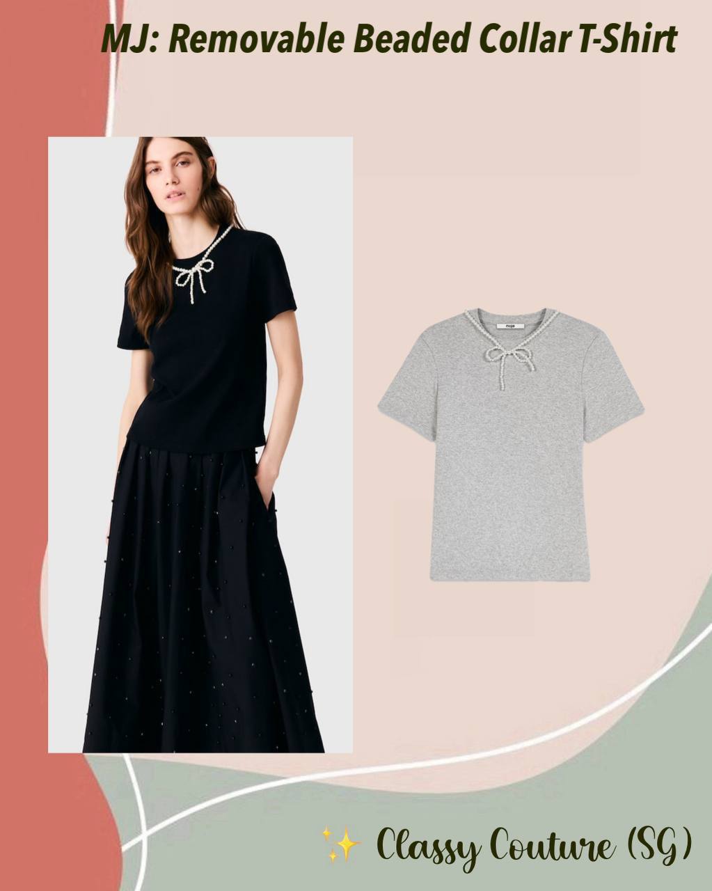MJ Removable Beaded Collar T-Shirt
