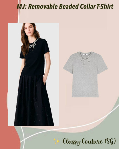 MJ Removable Beaded Collar T-Shirt