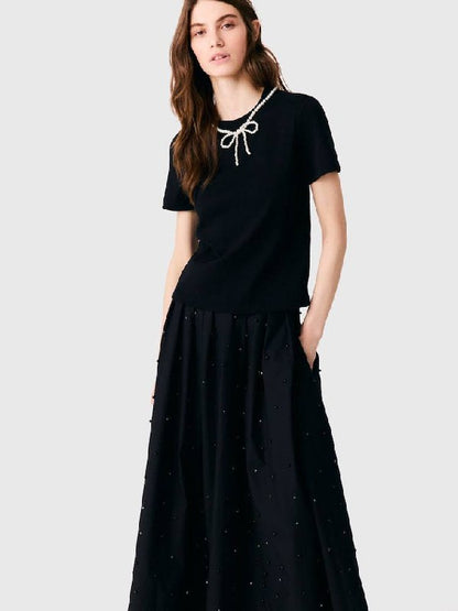 MJ Removable Beaded Collar T-Shirt
