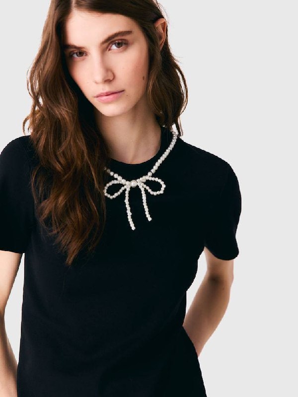 MJ Removable Beaded Collar T-Shirt
