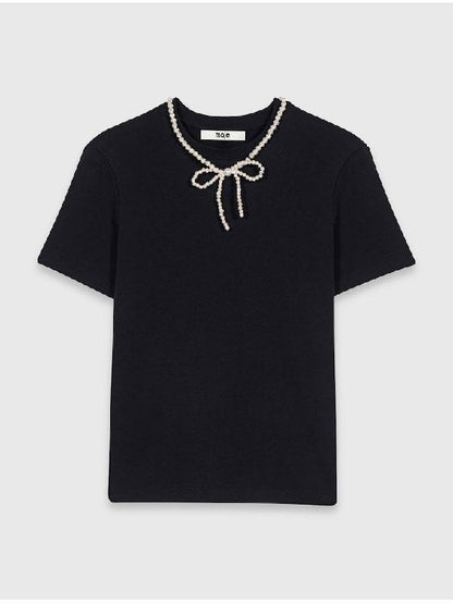 MJ Removable Beaded Collar T-Shirt