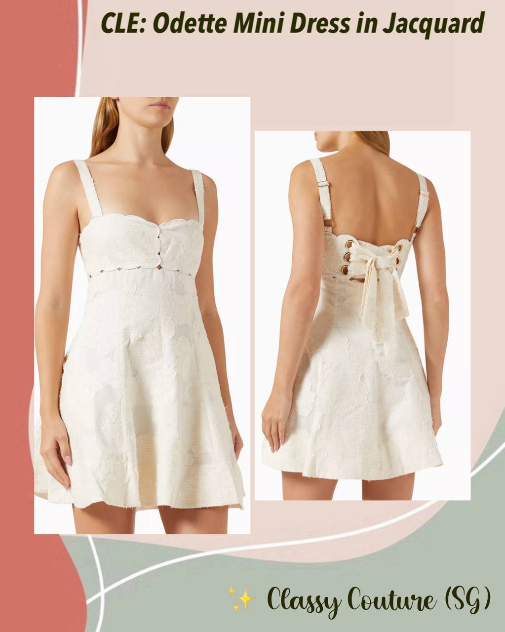CLE Odette Cotton-blend Jacquard Mini Dress