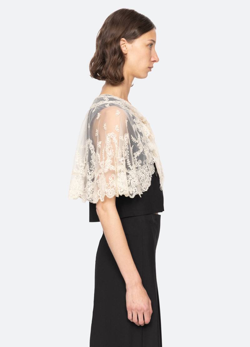 SE Elisa Vest with Detachable Scarf Cape | Cropped Capri Pant | Wool-blend Set