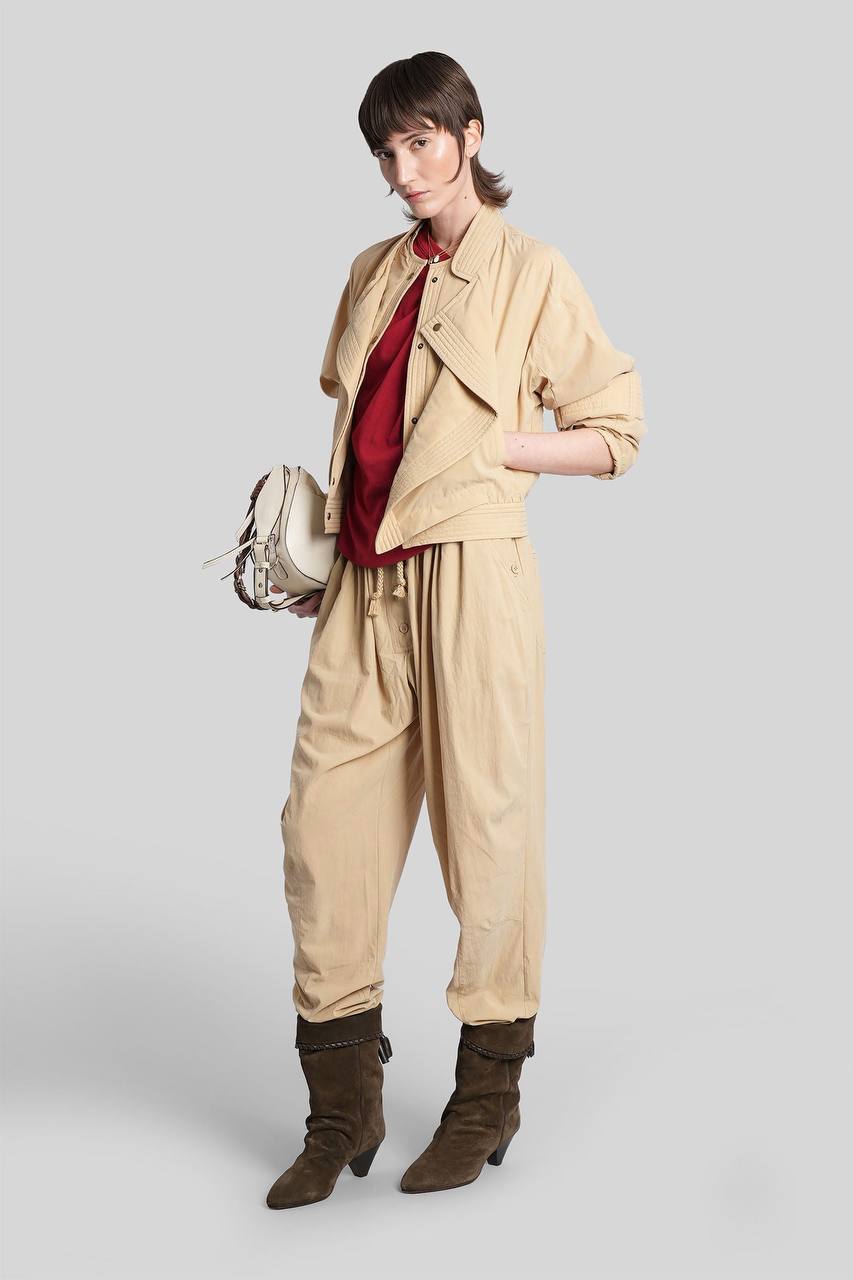 IM Falcona Wide-leg Barrel Drawstring Mid-rise Pants