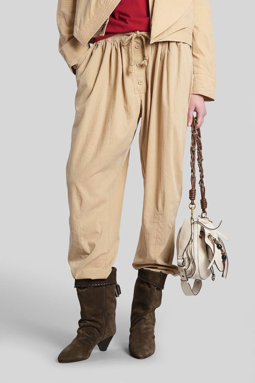 IM Falcona Wide-leg Barrel Drawstring Mid-rise Pants