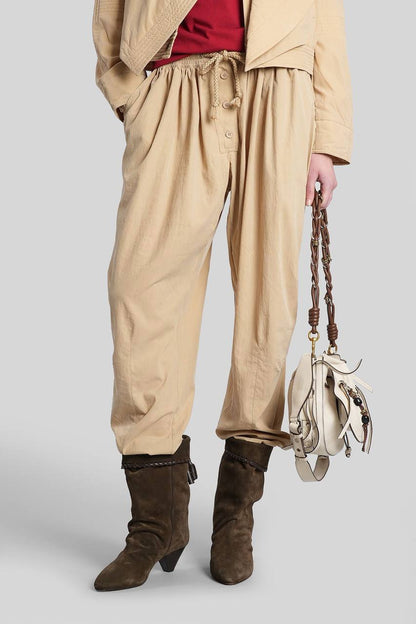 IM Falcona Wide-leg Barrel Drawstring Mid-rise Pants