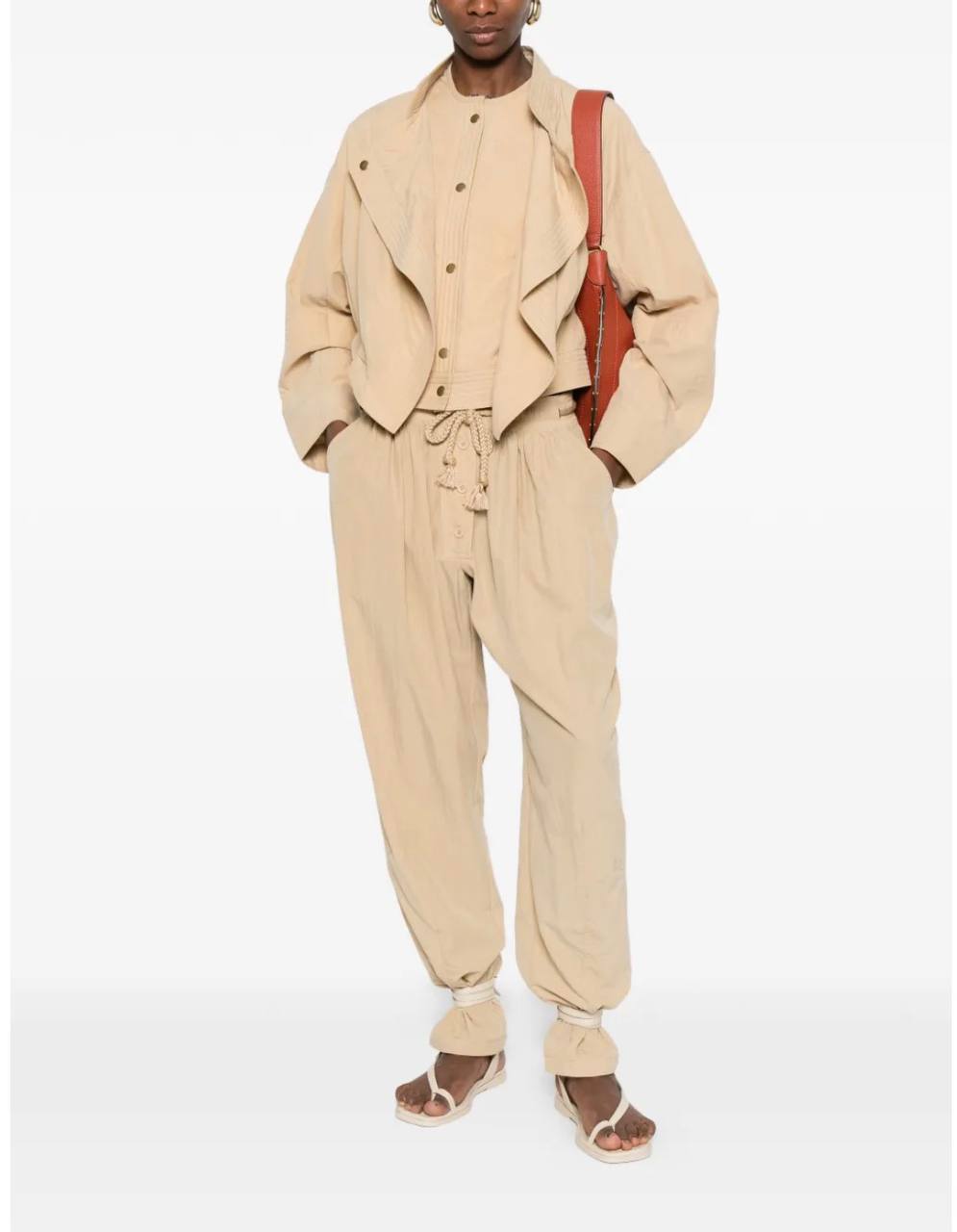 IM Falcona Wide-leg Barrel Drawstring Mid-rise Pants